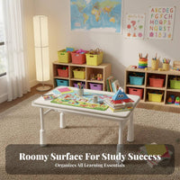 Multi-Age Use Height-Adjustable kids' Desk Ergonomic Design Height-Adjustable School Desk Set Rounded Corners children's Furniture Easy to Assemble for Students, Toddlers, Parents, Study Room, Homeschooling, Bedroom, Playroom