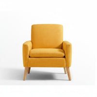 Nordic Design Upholstered Accent Chair Minimalist Design Upholstered Armchair Soft Cushion Single Sofa Comfortable Backrest for Apartment Dwellers, Homeowners, Readers, Living Room, Bedroom, Reading Nook, Balcony