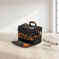 Heavy Duty Tool Bag Wear Resistant Multi-Compartment Tool Tote Oxford Cloth for Carpenters, Plumbers