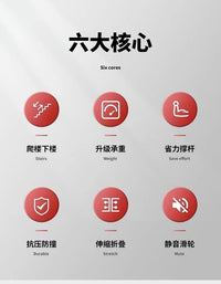 爬楼梯神器搬运车搬重物上下楼行李手拉车便携可折叠家用小拉货车 承重210斤-大号PU轮爬楼轮25方管
