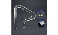 2 Pieces Rustproof Pool Handrail Corrosion-Resistant Swimming Pool Handrail Cylindrical Hardware Sturdy for Hotel Operators