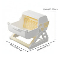 Semi-Automatic Waste Pan Large Cat Waste Pan with Grid Odor Control Pet Supply for Cats, Apartments