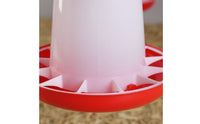 Heavy Duty Automatic Chicken Feeder with Lid Easy to Clean Plastic Poultry Feed Container Rustproof for Backyard