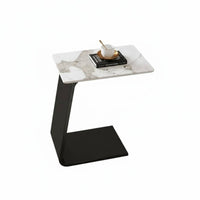 Slide-Under Design C-Shaped Snack Table Modern design C-Shaped Couch Table Movable Household Furniture Space-Saving for Apartment Dwellers, Home Workers, Homeowners, Small Spaces, Living Room, Bedroom