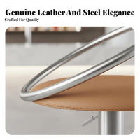Minimalist Design Adjustable Pedestal Stool Upholstered Seat Pedestal Bar Stool 360-Degree rotate Counter Chair Stable Base for Interior Designers, Homeowners, Business Owners, Reception Desk, Restaurant, Bistro, Kitchen