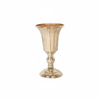 3 Pieces Luxury Design Gold Crystal Vase Ornamental Metal Flower Vase Shiny Finish for Wedding, Hotel, Banquet