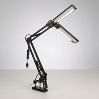 LED Two-headedHead Desk Lamp USB-Powered Desk Lamp with Clamp Flexible Work Light Articulated for Professionals, Students, Crafters, Home Office, Dorm Room