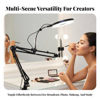 Circular Light Ph Single Holder Adjustable Height & Angle Circular Light with Ph Single Holder Desktop on-Air Broadcasting Stand