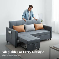 Space-Saving Design Pull-extendable Sofa Bed two-in-aFunction Pull-extendable Loveseat Bed Minimalist design transformable Couch Easy Conversion for Apartment Dwellers, Homeowners, Young Adults, Small Spaces, Home Office