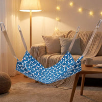 Hanging Cat Bed in Linen, Cartoon Pattern Hanging Nest for Pet Cage, 47x47cm Breathable Cat Bed, Soft Cat Hanging Nest Accessories