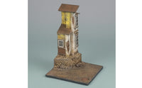 Street Corner Diorama Two-Story Resin Model Base Textured for Display Cases