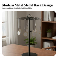 Holds 45+ Medals Adjustable Medal Display Stand No-Drill Installation Adjustable Height Medal Stand Polished Finish for Athletes, Award Room