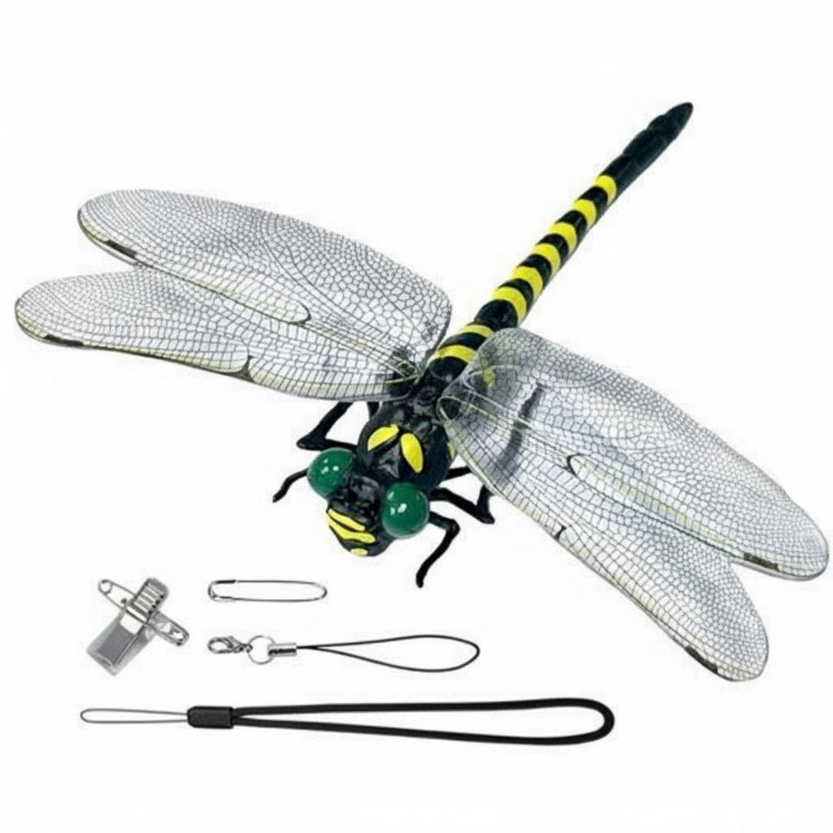 Chemical-All-Natural Simulation Dragonfly Toy Lightweight Realistic Dragonfly Figure Multiple Attachments Model for Campers, Gardeners, Fishermen, Camping, Hiking, Gardening, Fishing