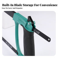 Adjustable Hacksaw Anti-Slip Handle Hacksaw Ergonomic Grip Metal Cutting Hand Saw for DIY Enthusiasts, Metalworkers, Metalworking, Home Repair, Garage