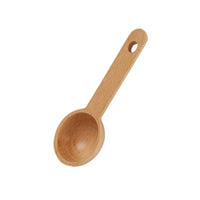Beech Wood Wooden Measuring Spoon Round Bowl Measuring Spoon with Hanging Hole Accurate Eco-Friendly for Bakers, Home Cooks, Cooking