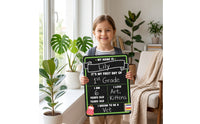 Milestone Chalkboard Double-Sided First Day and Last Day of School Chalkboard Milestone Board Reusable for Parents, Classroom