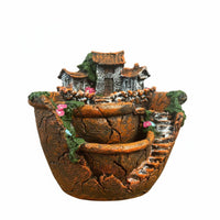 Creative Design Multi-Level Succulent Pot Artisan-Made Look Tiered House Planter Vintage Landscape Planter for Balcony