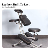 High-Density Foam Padding Foldable Chair Long-Lasting Leather Upholstery Adjustable Chair Heavy Duty Professional Furniture Lightweight for Mobile Therapists, Estheticians, Clients, Beauty Salon, Events, Home, Office