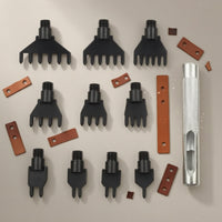 Leather Hole Punch Tool Set Multi-Pronged Interchangeable Hole Punch Tool Knurled for Leathercrafters, Hobbyists, Leathercraft, Belt Making