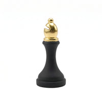 Decorative Chess Piece Figurine with Gold Accents Elegant Chess Figurine with Gold Crown Sculptural Stable for Collectors