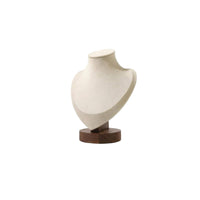 Torso-Shaped Necklace Display Bust Wooden Base Locket Display Bust
