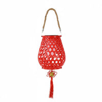 Solar Powered Woven Lantern Energy Saving Waterproof Patio Light for Wedding