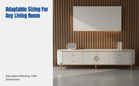 Modern Minimalist Coffee Table, Luxury Marble TV Cabinet, Sturdy Wood Storage Sideboard for Living Room