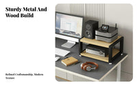 Space-Saving Desktop Amplifier Stand Ventilated-Air Design Audio Equipment Rack Sturdy Construction Audio Component Shelf Multifunctional for High-Fidelity Enthusiasts, Audiophiles, Living Room
