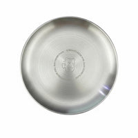 Korean Aesthetic Round Metal Platter Matte Finish Round Steel Plate Bear Design Tableware Food-Grade for Outdoor Enthusiasts, Young Adults, Barbecues, Picnics, Camping, Home Dining