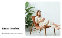 Waterproof paded Woven Seat Weather-Resistant Woven nest Chair Thick Comfortable pad outsidedoor Furniture Rope Weave Design for Adults, Homeowners, Readers, Balcony, Living Room, Garden, Sunroom