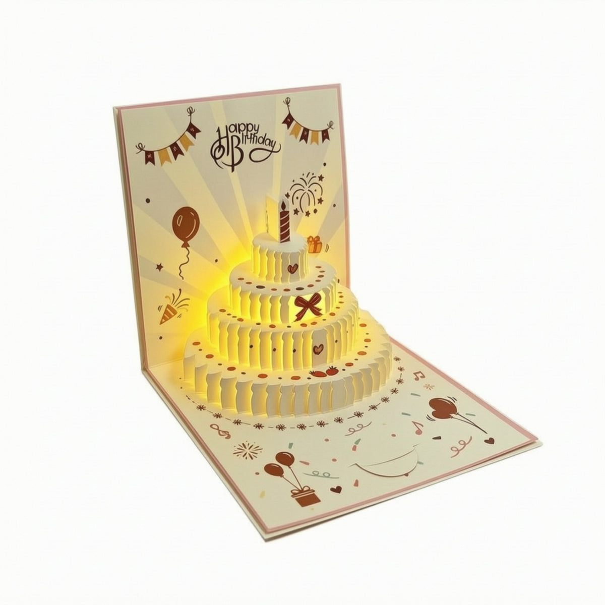 3D Recordable Birthday Card Customizable Spring-up Card Smart Digital