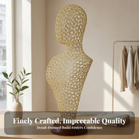 Gold Metal Hat Display Stand Tall Wire Mannequin Head Stable Mannequin Bust Stand Long-Lasting