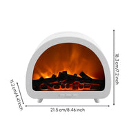 Tabletop Mist Humidifier with Flame Effect Compact Fireplace Humidifier Portable Flame Dispenser Quiet for Living Room, Bedroom, Office, Bedside