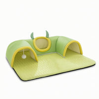 Cool Cat Tunnel Bed with Openings Anti-Slip Pet Mat with Tunnels Low-Rise Cat Tunnel Bed Breathable for Cats, Small Pets