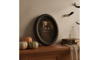 Oval Wooden Picture Frame Decorative Wood Frame with Artwork Black for Living Room, Entryway, Halloween