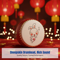 Children's Animal Drum, Zodiac Percussion Toy, Sheepskin/Cowhide Head, Kindergarten, Cartoon Design, Random Pattern