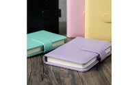 6 Pieces A6 Binder with Pockets Leather-Look Refillable Notebook Binder Loose-Leaf Notebook Reusable Refillable Journal Compact