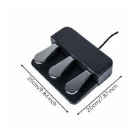 Sensitive Reaction Digital Piano Triple Pedal Metal Pedals 3-Pedal Sustain Unit Long-Lasting Musical Instrument Accessory
