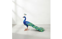 Garden Fowl Statue Outdoor Peacock Sculpture Hand-Painted Garden Statue for Patio