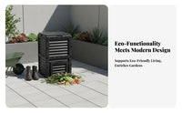 300L Garden Composter Weather Resistant Large Compost Bin Outdoor Compost Bin Ventilated Design Garden Composter for Homeowners