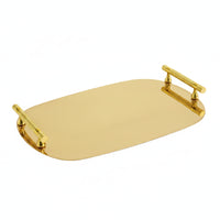 Mirror-Polished Serving Tray with Handles Decorative Stainless Steel Serving Tray Silver Platter Modern for Vanity