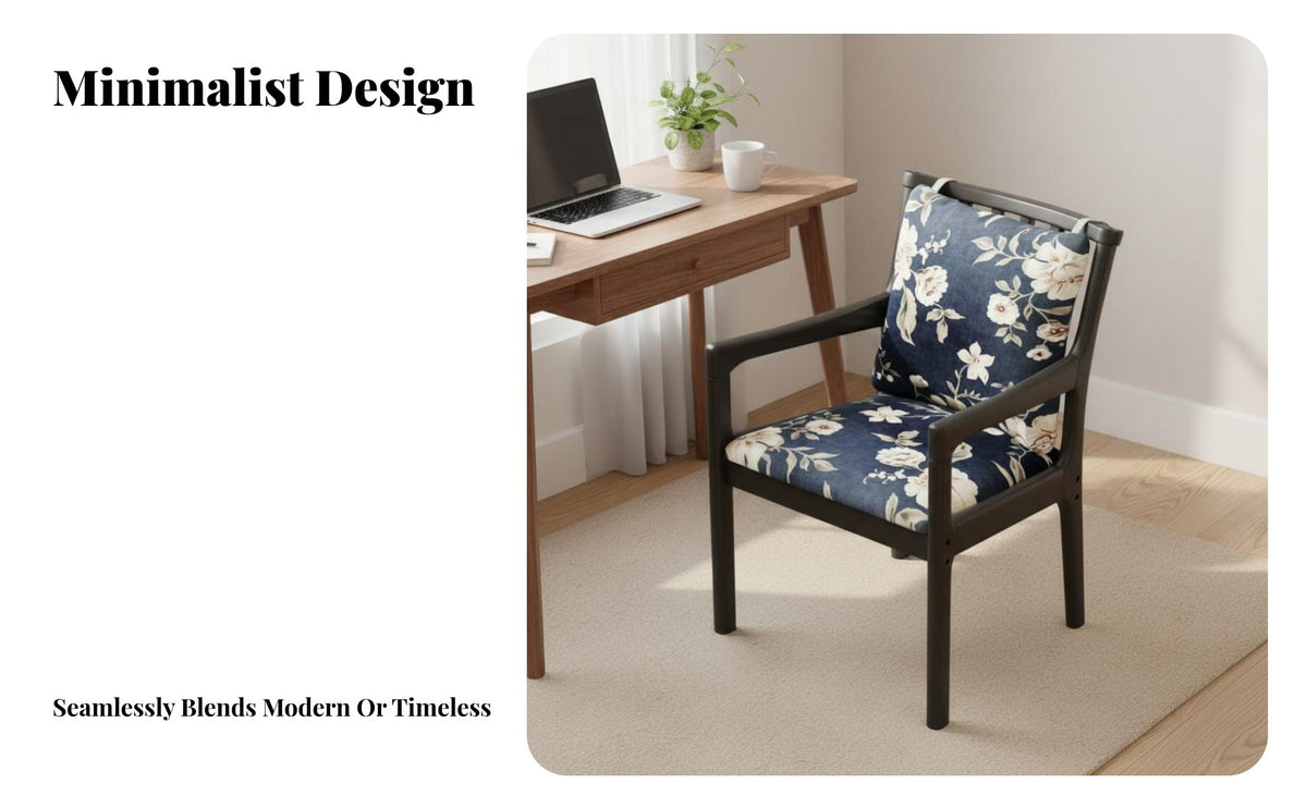 With Armrests Upholstered Wooden Chair Solid Wood Legs Spindle Back Dining Chair Ergonomic Backrest Armchair Minimalist Design for Students, Office Workers, Homeowners, Study, Bedroom, Living Room