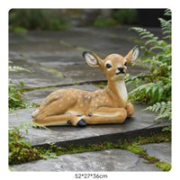7 Pieces Decorative Deer Statue Hand Painted Realistic Deer Statue Weather-Resistant for Outdoor