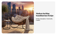 Reclining de-stressingsign pade-stressingd Rocking Lounger Padde-stressingd pad pade-stressingd Patio rocker Ergonomic Support Lounge Chair Mode-stressingrn de-stressingsign for Adults, Seniors, Homeowners, Balcony, Living Room, Bedroom, Study