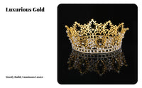 Gold King Crown Regal Design men's King Crown Gender-Neutral Jeweled Tiara Ornate Detailing Sturdy Build for Actors, Pageants