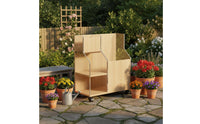 Garden Tool Organizer Space Saving Rolling Garden Tool Rack Multi Tier and Rake Holder for Gardeners, Garage