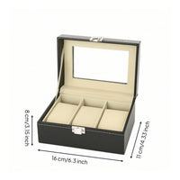 Watch Display Box PU Leather Watch Organizer with Window Dustproof Jewelry Box with Dividers for Collectors, Dresser, Closet