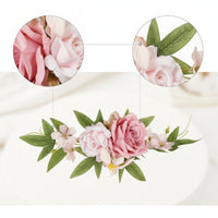 Horizontal Artificial Flower Cake Topper Layered Rose Cake Decoration Reusable Decorations Easy to Use for Bakers, Dessert Table