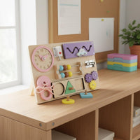 Educational Busy Board Educational Activity Board Fine Motor Skills with gears and tracks for Kids