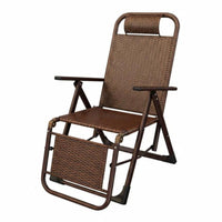 Foldable Design Folding Woven Lounger Space Saving Adjustable Sun Lounger Portable Lounge Chair Weather-Resistant for Homeowners, Beachgoers, Balcony, Beach, Garden, Backyard